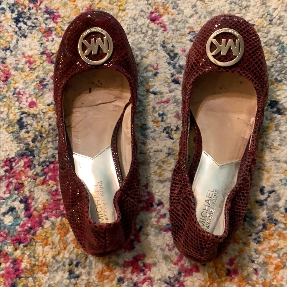 Burgundy Michael Kors flats
